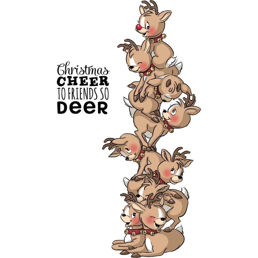 Art Impressions Stackers Cling Rubber Stamp Set 7 inch X4 inch Reindeer