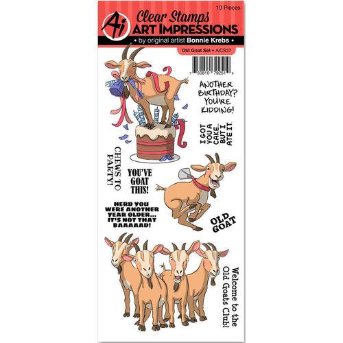Art Impressions Funny Farm Cling Rubber Stamp - Old Goat