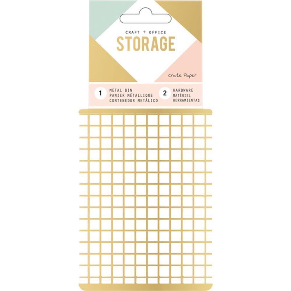 American Crafts - Wire System Metal Storage Bin Small Gold