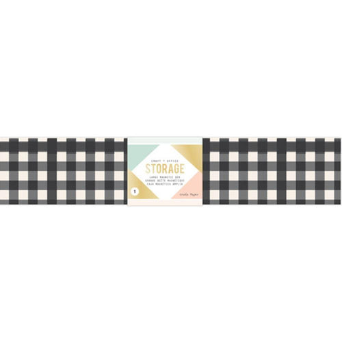 American Crafts - Desktop Storage Magnetic Box Large Black/White Stripes