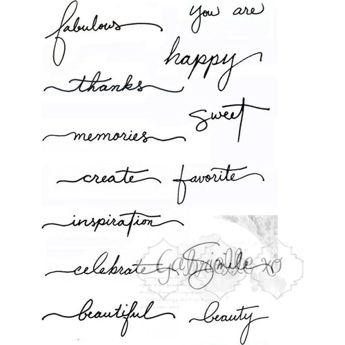 49 & Market Clear Stamps 4 inch X6 inch Gabis Word
