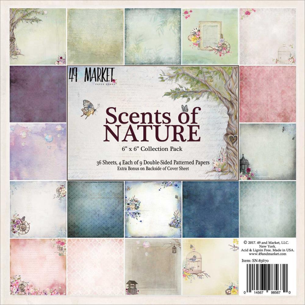 49 AND MARKET - Scents Of Nature Collection Pack 6 inch X6 inch 36 pack 9 Designs 4 Each