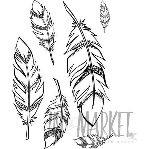 49 & Market Clear Stamps 4X6inch - Feathers
