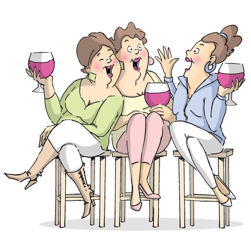 Art Impressions Girlfriends Cling Rubber Stamp 3.25 inch X2.75 inch Wine Tasters
