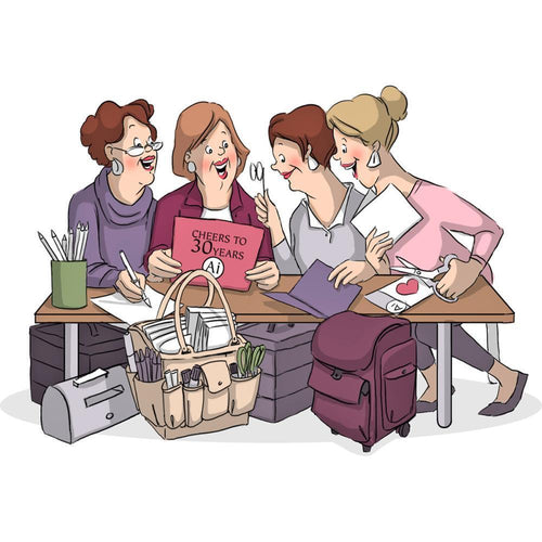 Art Impressions Girlfriends Cling Rubber Stamp 3.25X2.75 inches - Crafty Girls