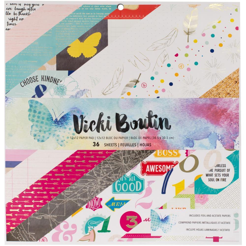 American Crafts Single-Sided Paper Pad 12X12 inch 36 pages